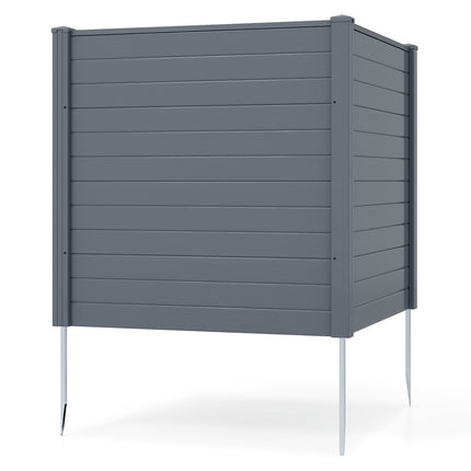 Sichtschutzplatten für den Außenbereich 123x123cm, 2er-Pack, Metallspieße, Grau