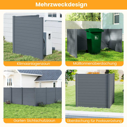 Sichtschutzplatten für den Außenbereich 123x123cm, 2er-Pack, Metallspieße, Grau