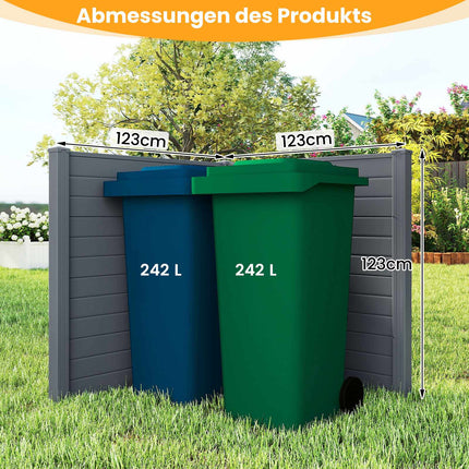 Sichtschutzplatten für den Außenbereich 123x123cm, 2er-Pack, Metallspieße, Grau