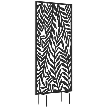 Outdoor Privacy Screen, Metal, 65x130 cm, Black