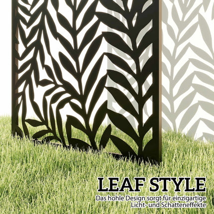Outdoor Privacy Screen, Metal, 65x130 cm, Black