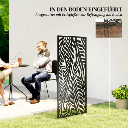 Outdoor Privacy Screen, Metal, 65x130 cm, Black