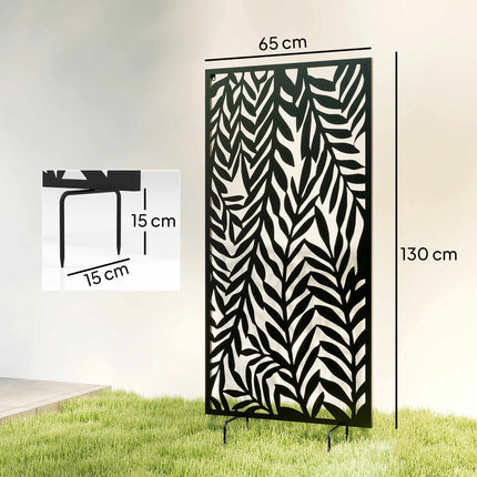 Outdoor Privacy Screen, Metal, 65x130 cm, Black