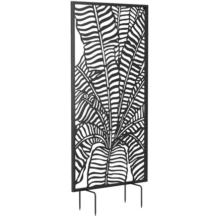 Outdoor Privacy Screen, Metal, Wall-Mountable, 65x130 cm