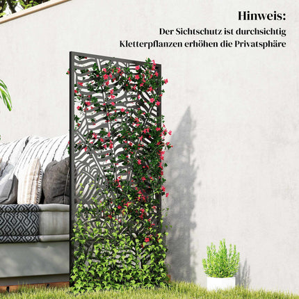 Outdoor Privacy Screen, Metal, Wall-Mountable, 65x130 cm