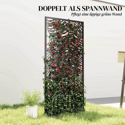Outdoor Privacy Screen, Metal, Wall-Mountable, 65x130 cm