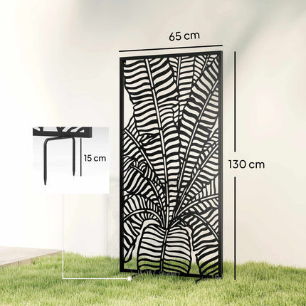Outdoor Privacy Screen, Metal, Wall-Mountable, 65x130 cm