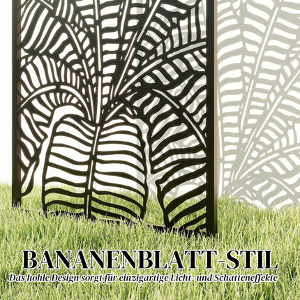 Outdoor Privacy Screen, Metal, Wall-Mountable, 65x130 cm