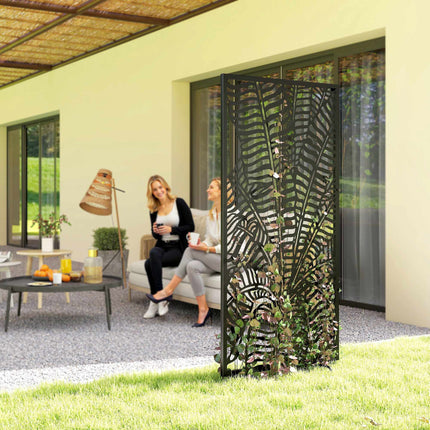 Outdoor Privacy Screen, Metal, Wall-Mountable, 65x130 cm
