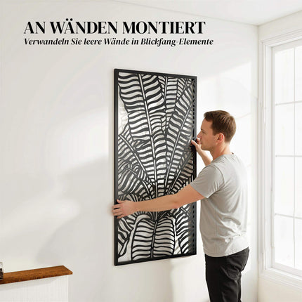 Outdoor Privacy Screen, Metal, Wall-Mountable, 65x130 cm