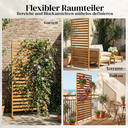 Outdoor Privacy Screen, Natural Wood, 80x170 cm