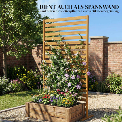 Outdoor Privacy Screen, Natural Wood, 80x170 cm