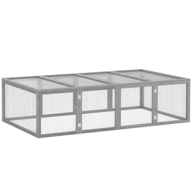 Outdoor Rabbit Hutch, Weatherproof Fir Wood, 181x100x48cm