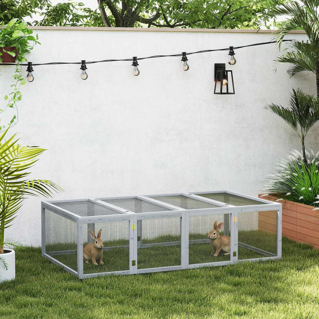 Outdoor Rabbit Hutch, Weatherproof Fir Wood, 181x100x48cm