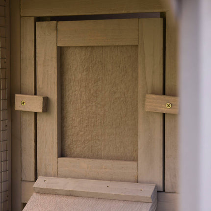 Outdoor Rabbit Hutch with Dual Runs, Asphalt Roof, Fir Wood