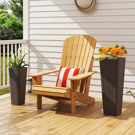 Outdoor Rattan-Pflanzgefäß-Set, 2 Größen, Innentöpfe, Drainage