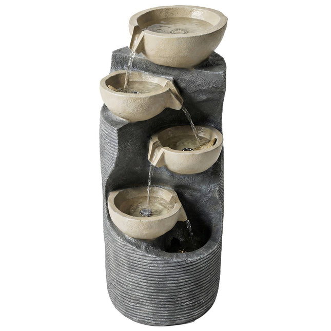 Outdoor-Harz-Springbrunnen mit LED-Beleuchtung, 80 cm