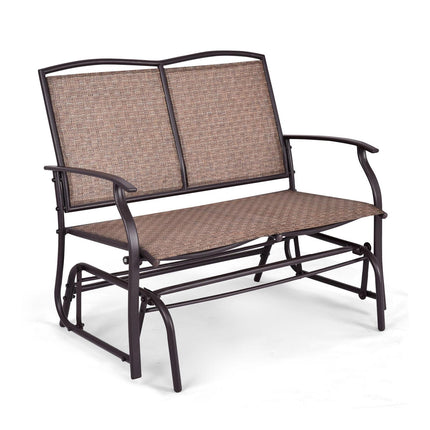 Garten-Schaukelsofa für 2 Personen, Stahlgestell, Braun