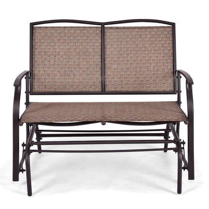 Garten-Schaukelsofa für 2 Personen, Stahlgestell, Braun