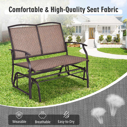 Garten-Schaukelsofa für 2 Personen, Stahlgestell, Braun