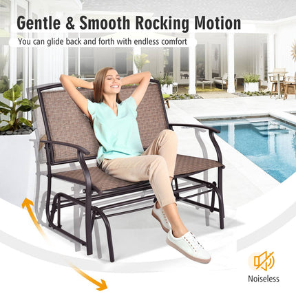 Garten-Schaukelsofa für 2 Personen, Stahlgestell, Braun