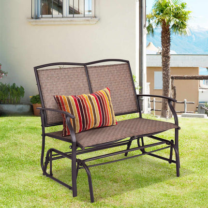 Garten-Schaukelsofa für 2 Personen, Stahlgestell, Braun