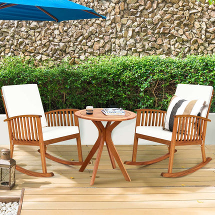 Outdoor Round Bistro Table, Solid Eucalyptus Wood 27.5 In