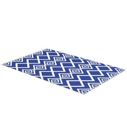 Water-repellent plastic mat outdoors, 182x274cm, Blue/White