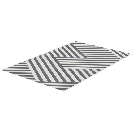 Wendbarer Outdoor-Teppich, Hellgrau/Creme, 182x274cm, mit Tragetasche