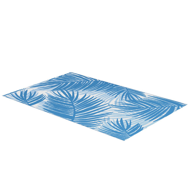 Reversible outdoor mat with bag, 182x274cm, blue