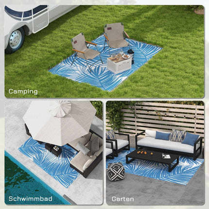 Wendbare Outdoor-Matte mit Tasche, 182x274cm, blau
