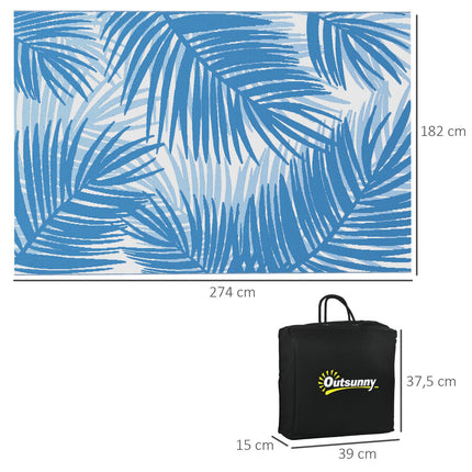 Wendbare Outdoor-Matte mit Tasche, 182x274cm, blau