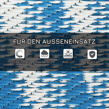 Wendbare Outdoor-Matte mit Tasche, 182x274cm, blau