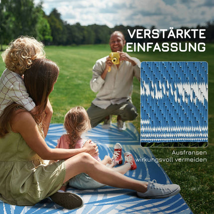Wendbare Outdoor-Matte mit Tasche, 182x274cm, blau