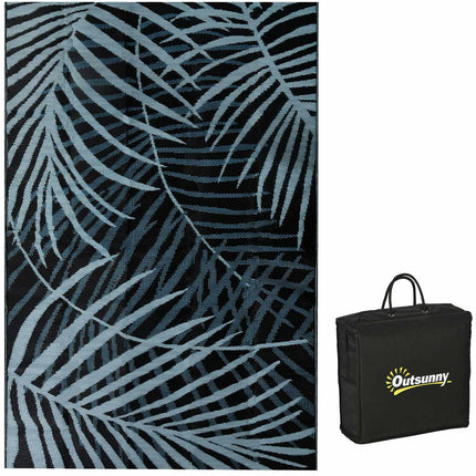Wendbare wasserabweisende Outdoor-Matte, schwarz/blau, 182x274 cm