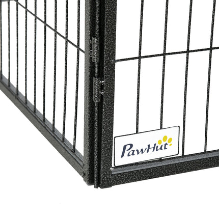 Enclos extérieur pour chiots, hauteur 60 cm, avec porte, parc pour chiots, parc pour chiens avec 12 panneaux, enclos extérieur pour chiens, acier, noir