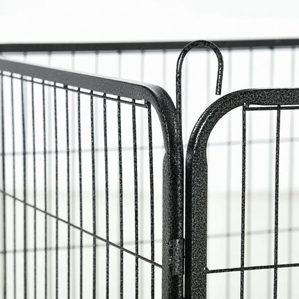 Enclos extérieur pour chiots, hauteur 60 cm, avec porte, parc pour chiots, parc pour chiens avec 12 panneaux, enclos extérieur pour chiens, acier, noir
