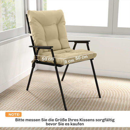 Sitzkissen-Set für Außenbereich, 8cm dick, Beige, 120x50 cm
