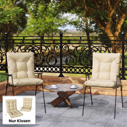 Sitzkissen-Set für Außenbereich, 8cm dick, Beige, 120x50 cm