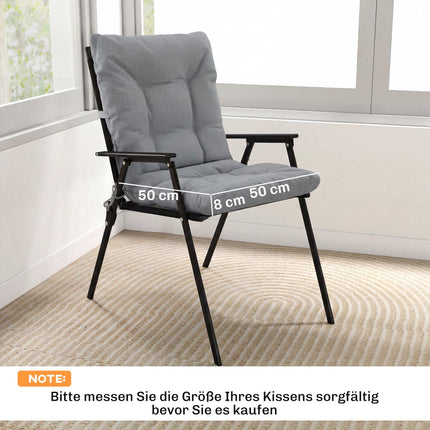 Outdoor-Sitzkissen-Set, 8 cm dick, wasserabweisend, 2er-Pack