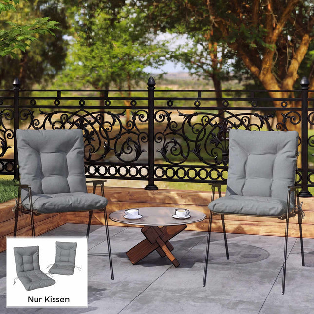 Outdoor-Sitzkissen-Set, 8 cm dick, wasserabweisend, 2er-Pack