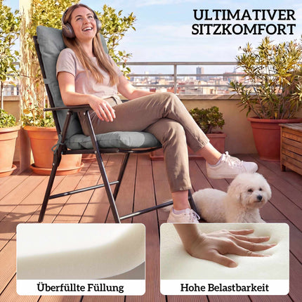 Outdoor-Sitzkissen-Set, 8 cm dick, wasserabweisend, 2er-Pack