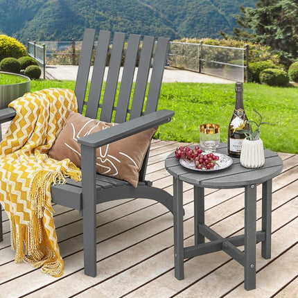 Outdoor Side Table, Weatherproof HDPE, 46 cm, Grey