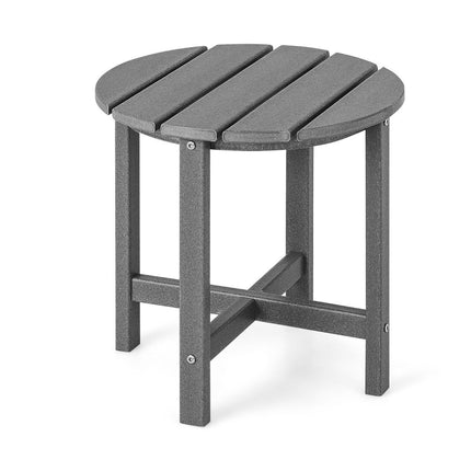 Outdoor Side Table, Weatherproof HDPE, 46 cm, Grey