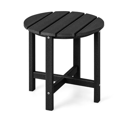 Outdoor-Beistelltisch, wetterfestes HDPE, Schwarz, 46 cm