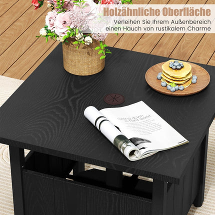Outdoor Side Table with Umbrella Hole & Sandbags