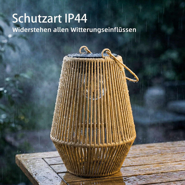 Solar-Laternen-Set für den Außenbereich, hängendes Rattan, IP44 wasserdicht