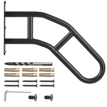 Outdoor Stair Handrail, 29 In Wall Mount for 1-3 Steps