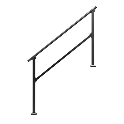 Outdoor Stair Handrail, 4-5 Steps, Carbon Steel, Black