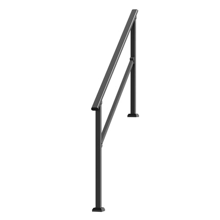 Outdoor Stair Handrail, 4-5 Steps, Carbon Steel, Black